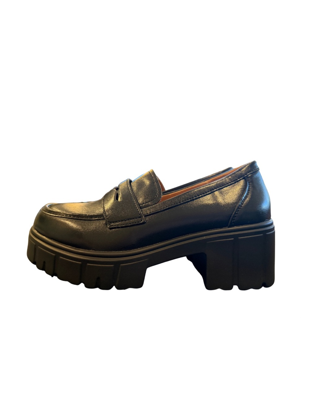 Black Platform Penny Loafers - Women